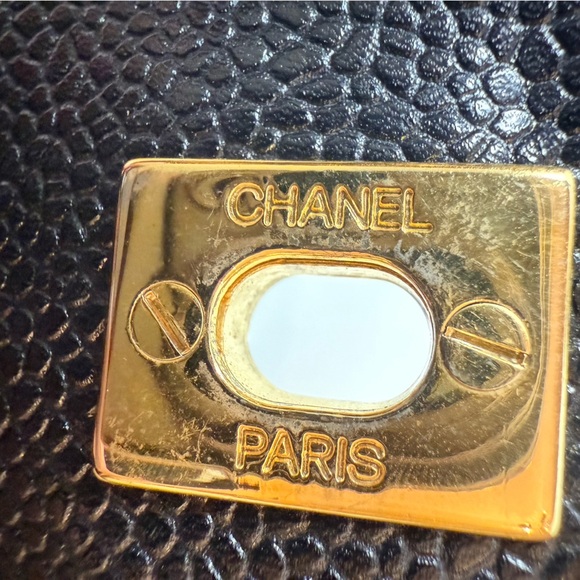 Vintage Chanel Caviar Leather Black Quilted Belt Pouch with Gold Plated Hardware - Picture 8 of 16